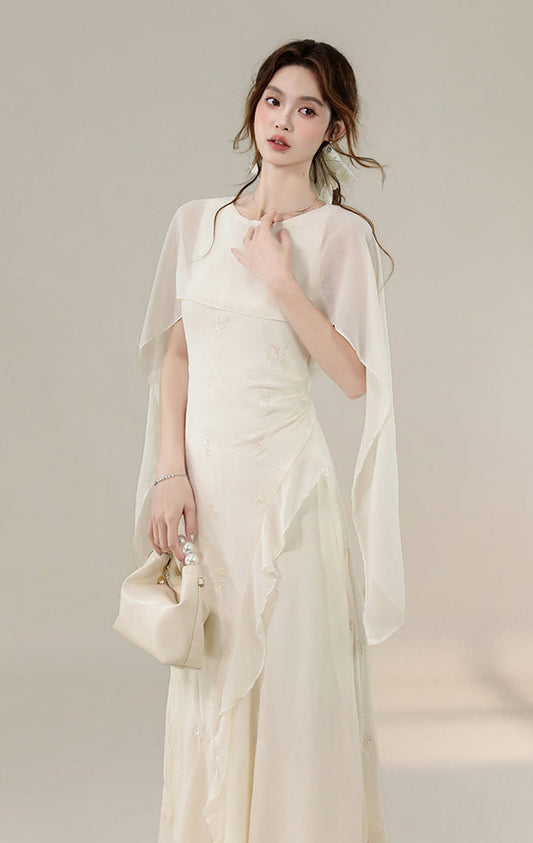 Whisper Wind Sheer Cape Dress