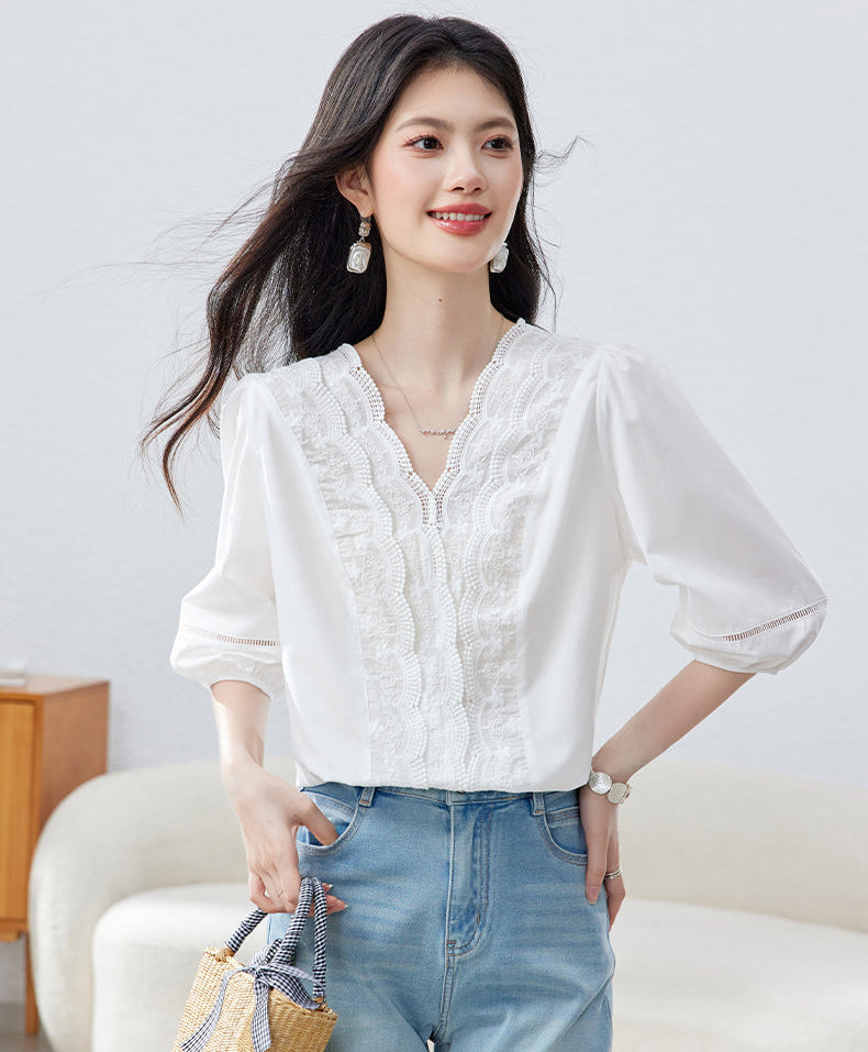 Sun-Drenched Meadow Lace Blouse