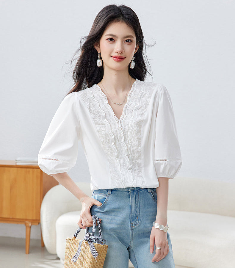 Sun-Drenched Meadow Lace Blouse