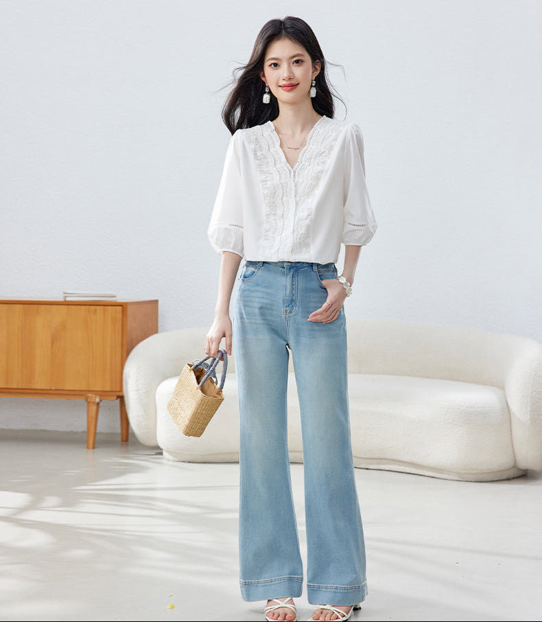Sun-Drenched Meadow Lace Blouse