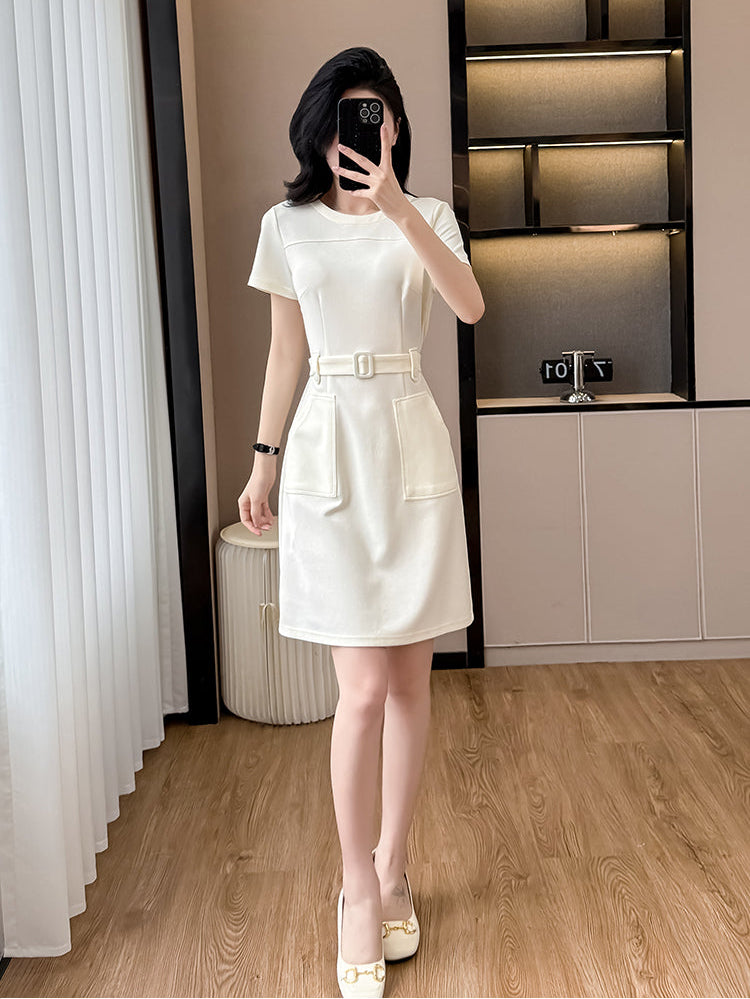 Audrey A-Line Belted Midi Dress