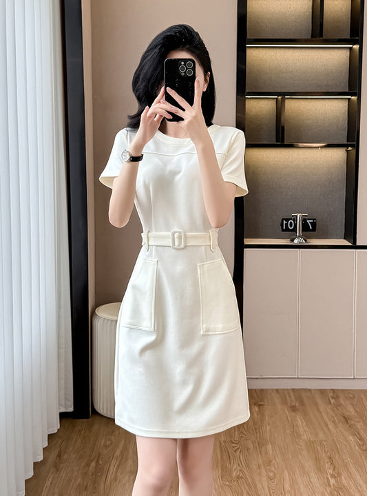 Audrey A-Line Belted Midi Dress