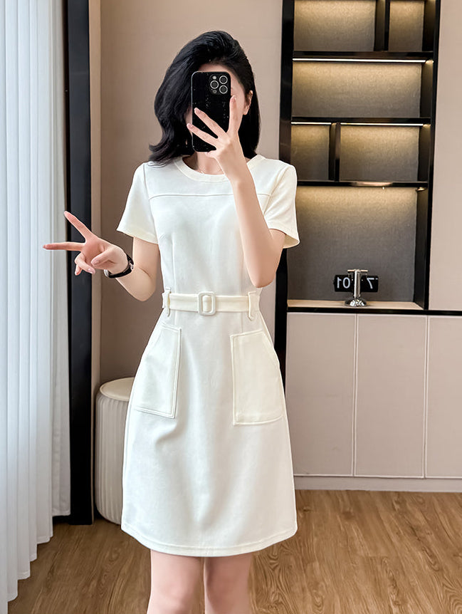 Audrey A-Line Belted Midi Dress