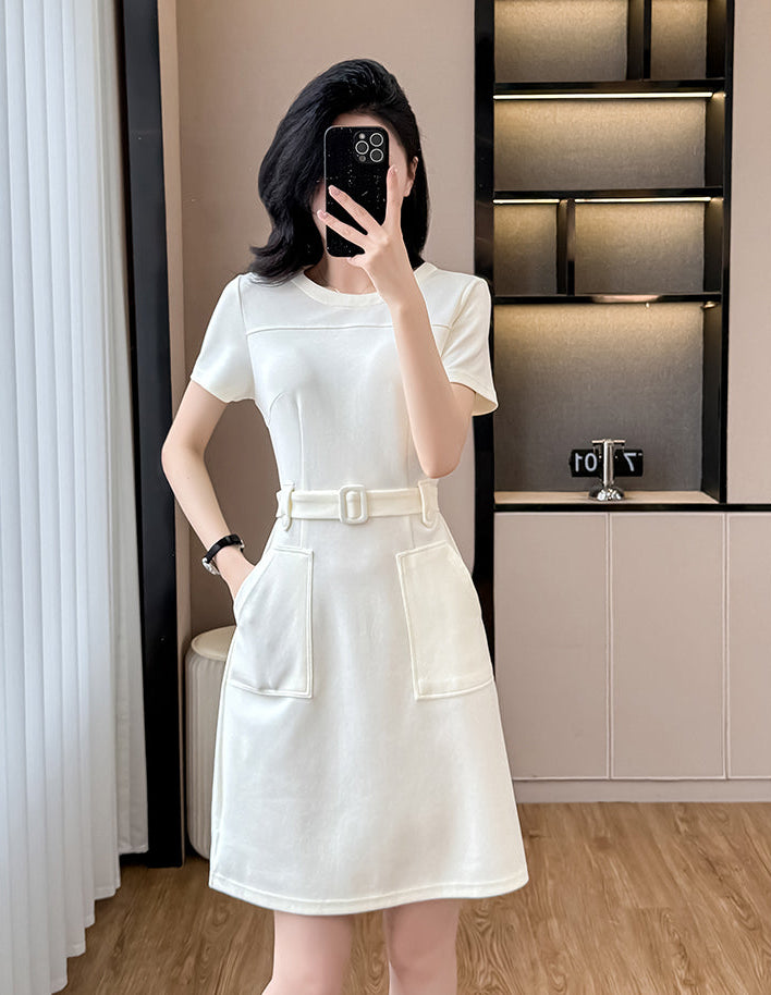 Audrey A-Line Belted Midi Dress