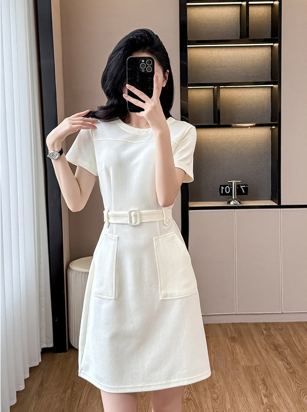 Audrey A-Line Belted Midi Dress