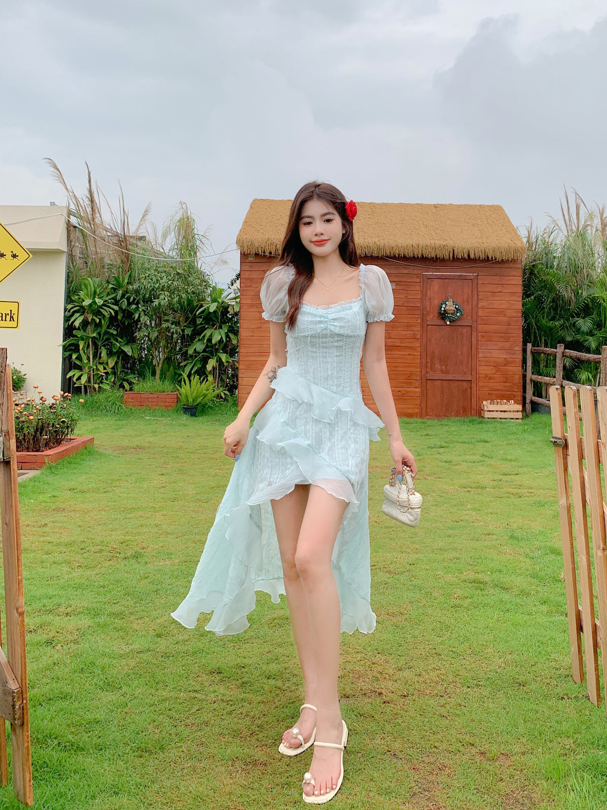White Milkmaid Tiered Ruffle Midi Dress