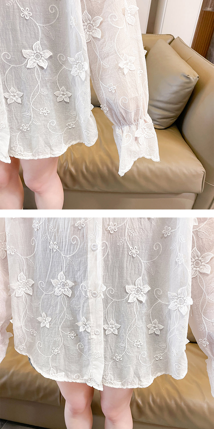 Fairycore Floral Lace Oversized Hooded Shacket