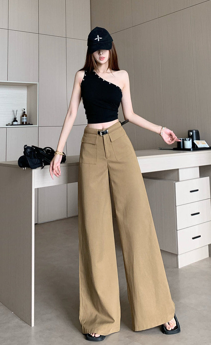 High-Waist Korean Style-Wide-Leg Pants For Women