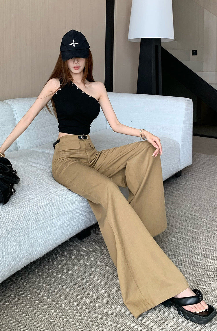 High-Waist Korean Style-Wide-Leg Pants For Women