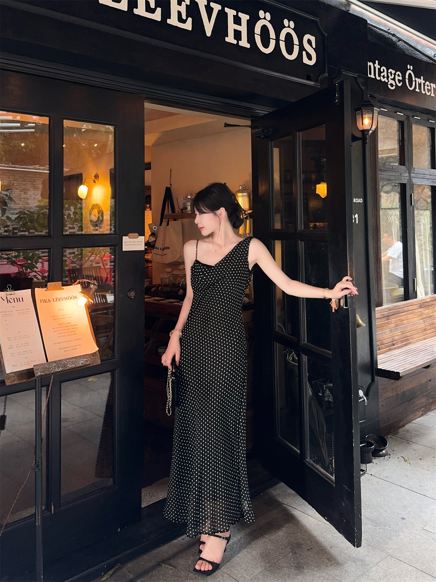Aura Polka-Dot Maxi Dress