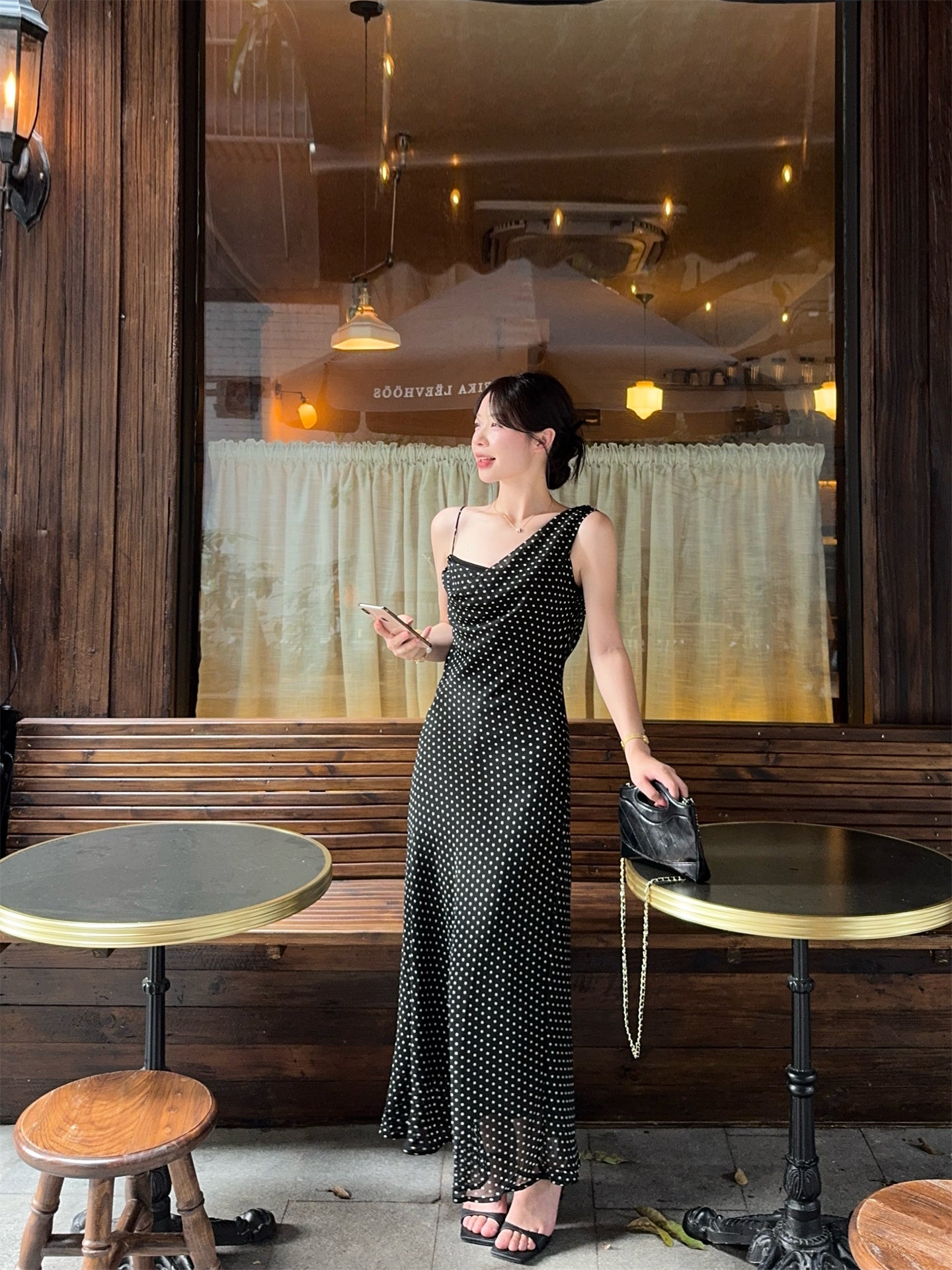 Aura Polka-Dot Maxi Dress