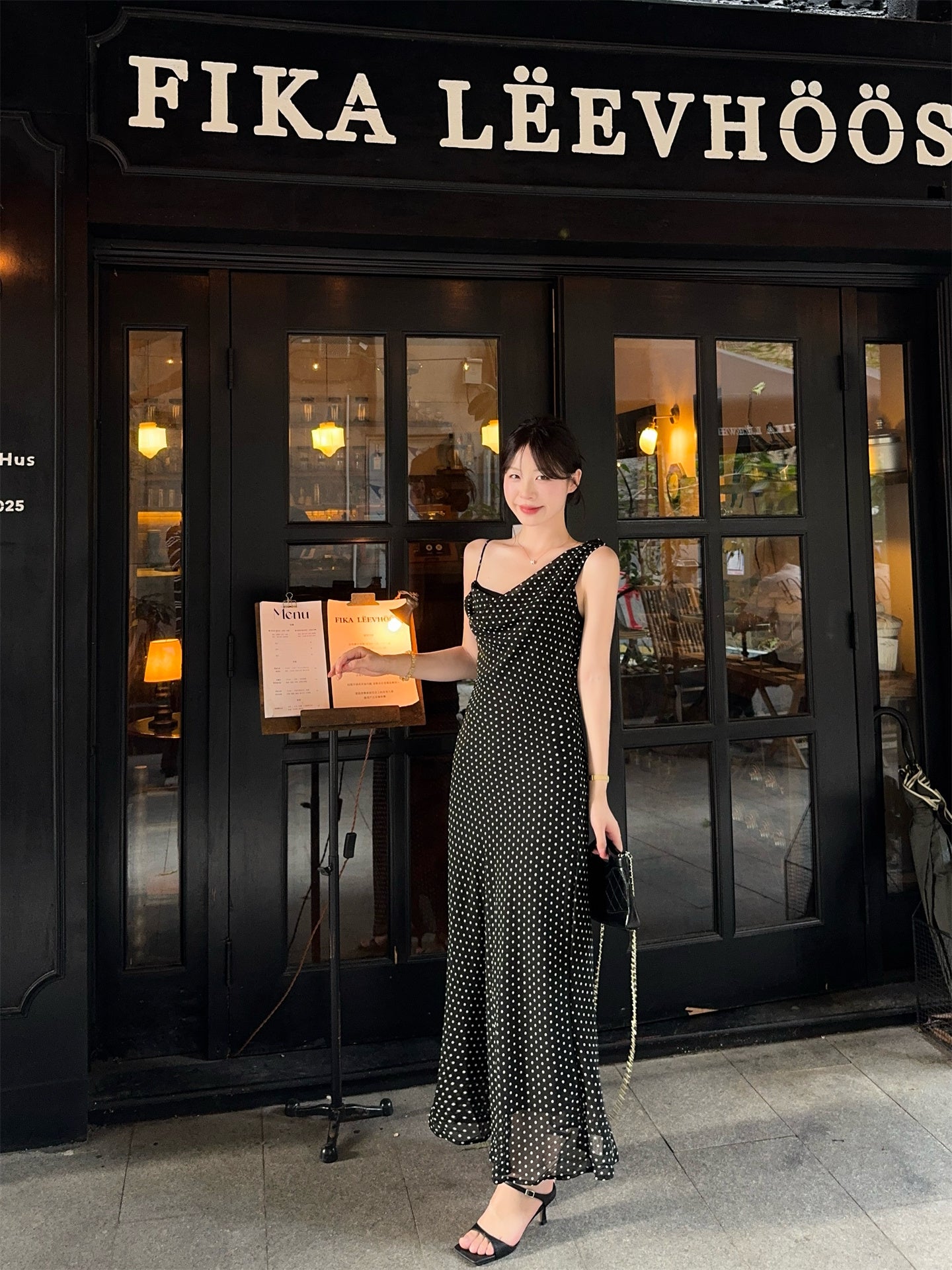 Aura Polka-Dot Maxi Dress