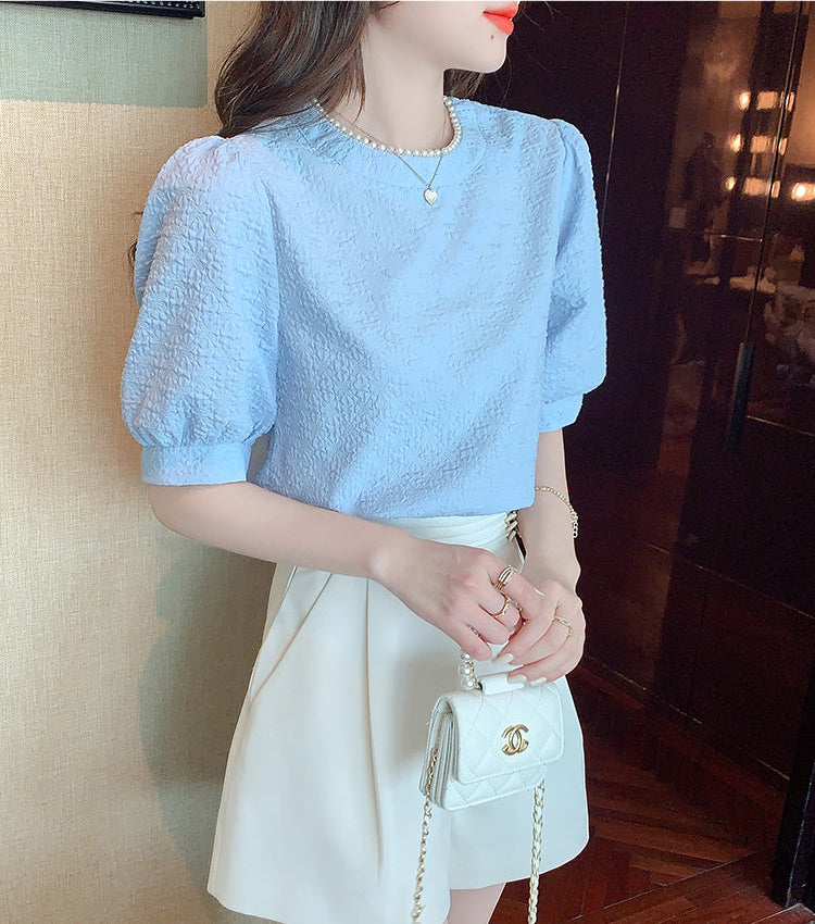 Vintage-Inspired 3D Flower Textured Sweetheart Crop Top