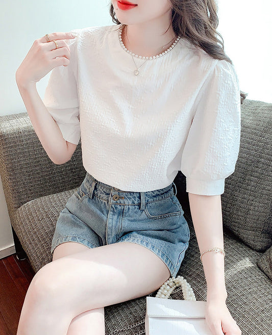 Vintage-Inspired 3D Flower Textured Sweetheart Crop Top