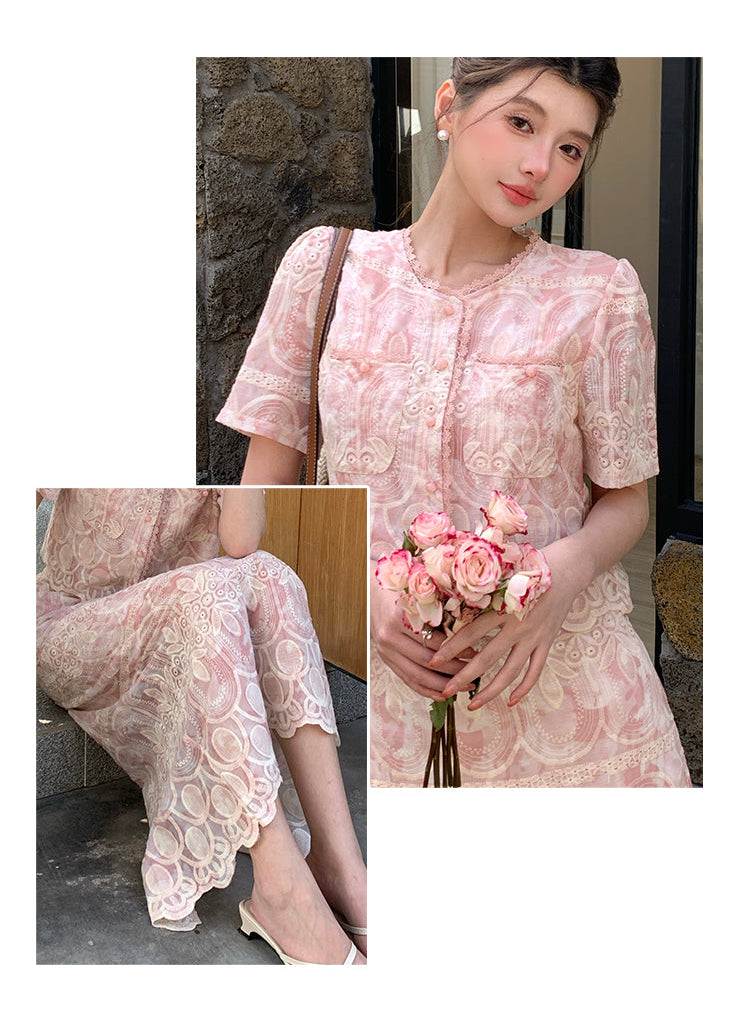 Aurelia Embroidered Vintage Lace Two-Piece Set