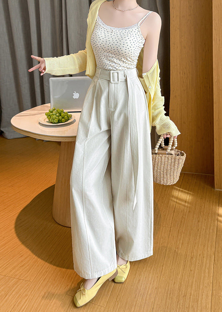 Olive Pleated Palazzo Pants-Wide Belted Culottes