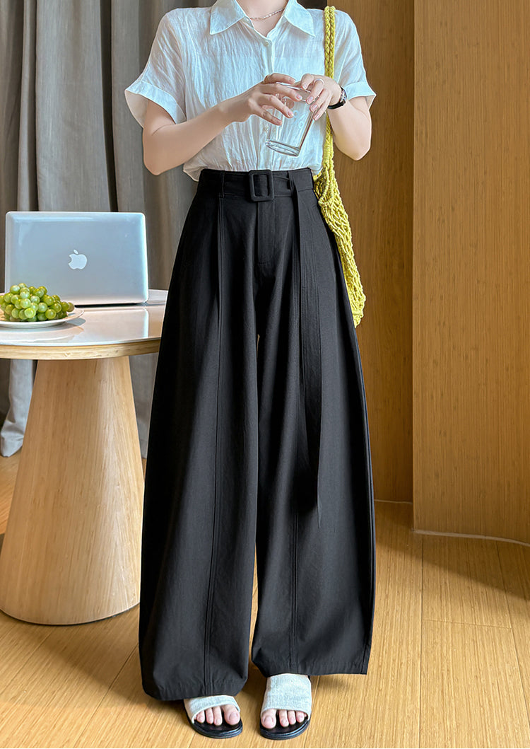 Olive Pleated Palazzo Pants-Wide Belted Culottes
