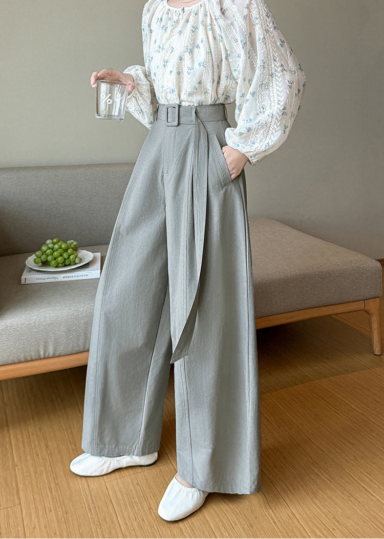 Olive Pleated Palazzo Pants-Wide Belted Culottes