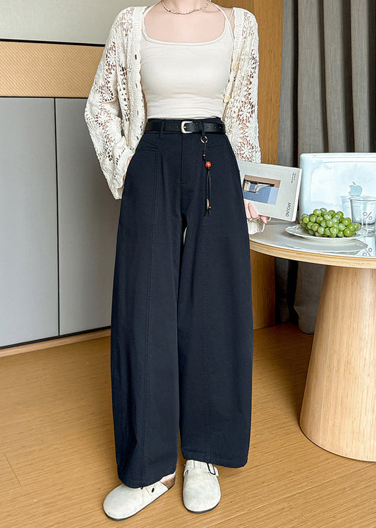 High-Rise Wide-Leg Trousers With Vertical Center Seam