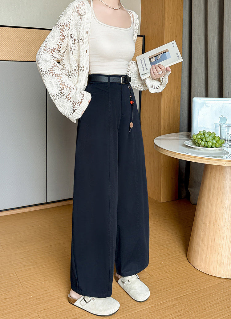 High-Rise Wide-Leg Trousers With Vertical Center Seam