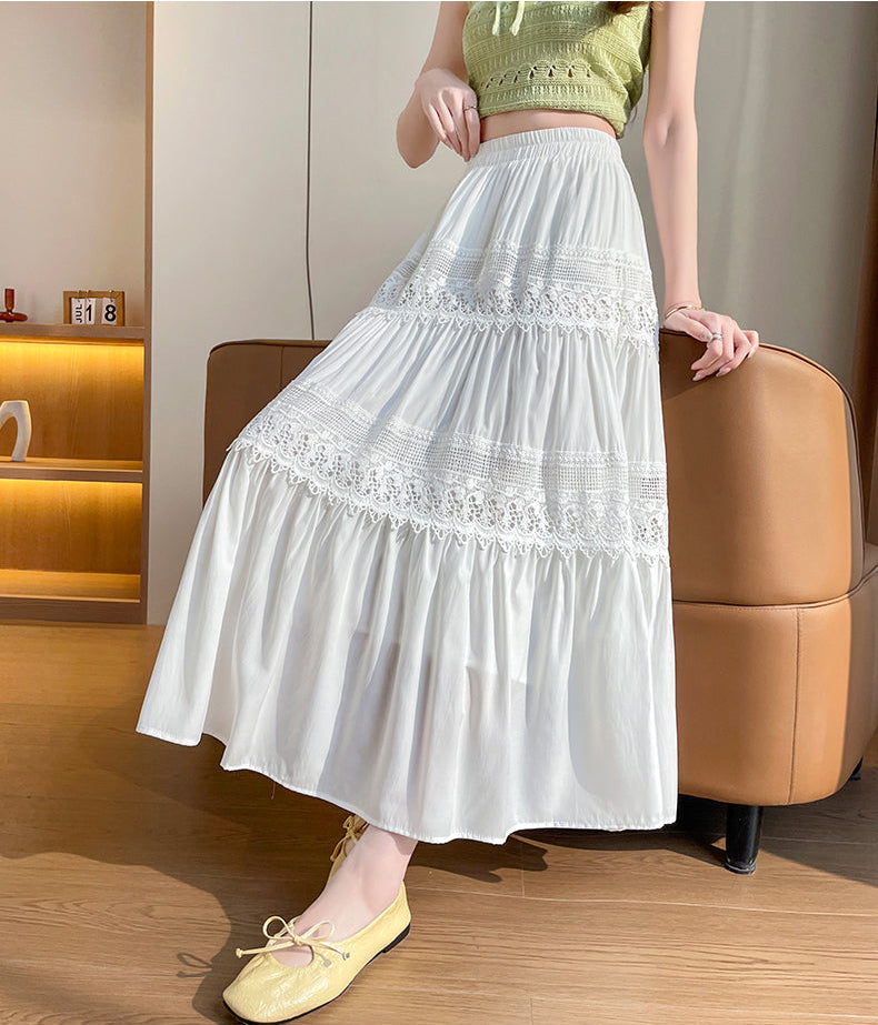 Prairie Dreams Crochet-Inlay Long Skirt